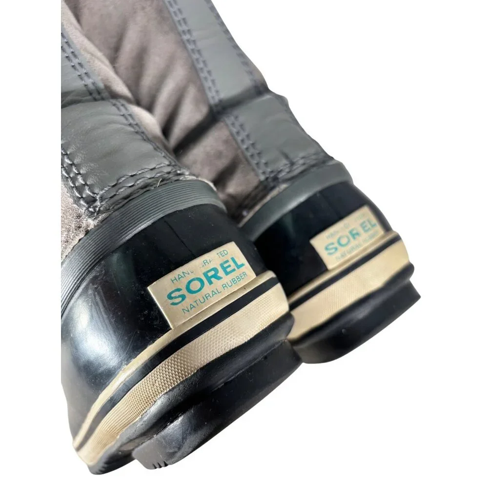 Sorel Womens Joan Of Arctic Handcrafted Waterproof Gray Suede Boots